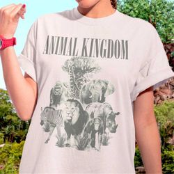 animal kingdom collage graphic t-shirt