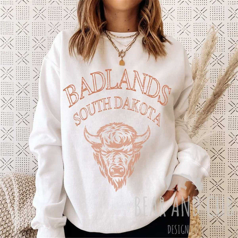 Badlands National Park Graphic Crewneck Sweatshirt, Vintage Badlands South Dakota Sweatshirt, Distressed National Park S.jpg