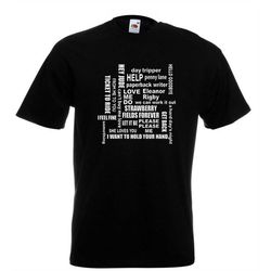 beatles song titles t shirt john lennon paul mccartney
