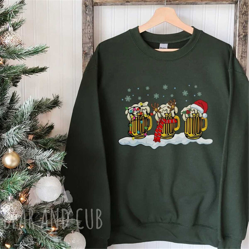 Beer Christmas Crewneck Sweatshirt, Ugly Christmas Sweater, Beer Lover Crewneck, Gifts For Men, Christmas Jumper, Christ.jpg