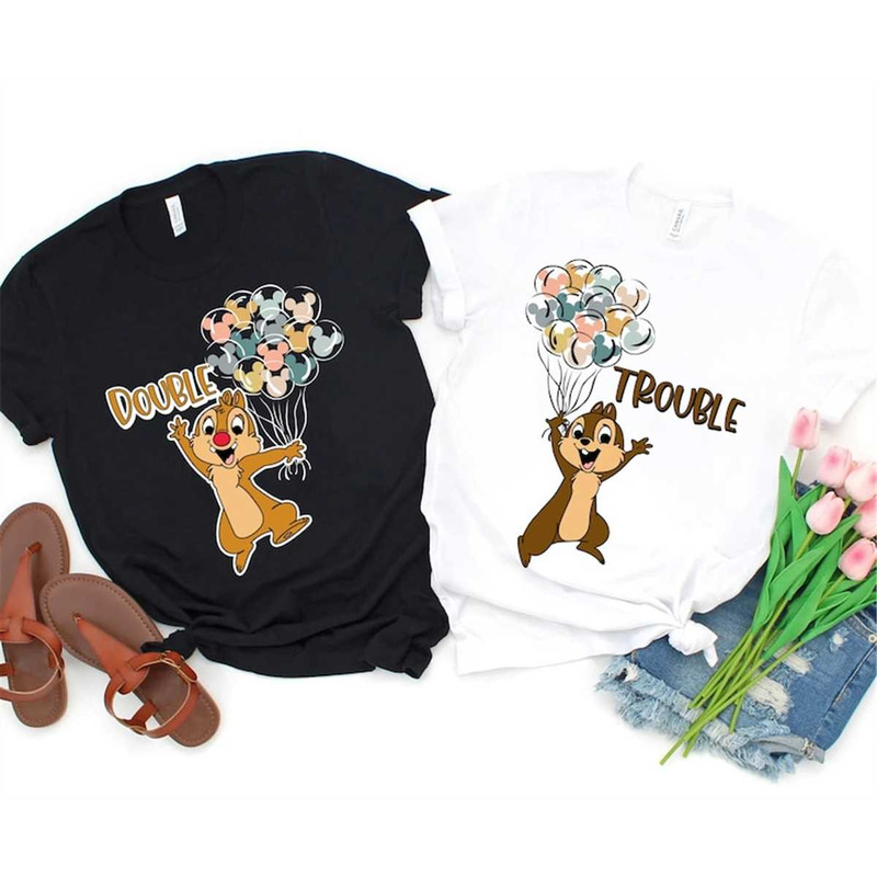 Chip And Dale Shirt, Chip N Dale Tee, Mickey Balloon Shirt, Disney Balloon Shirt, Disneyland Family, Double Trouble Shir.jpg