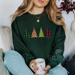christmas tree sweatshirt, holiday crewneck, evergreen tree crewneck sweatshirt, holiday party sweater, merry christmas