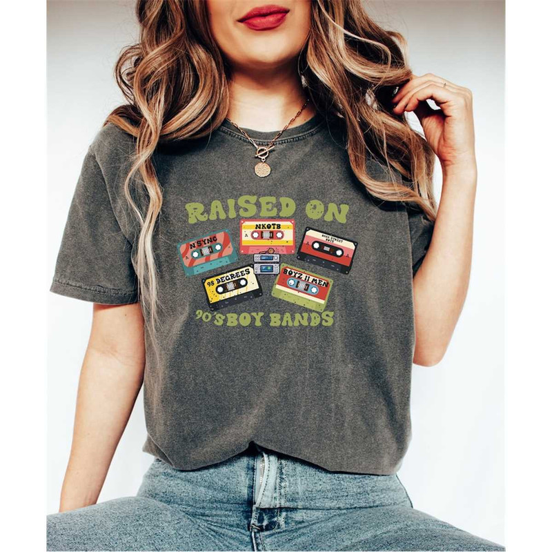 Comfort Colors Raised On 90s Boy Bands Shirt, Millennial Shirt, 90s Throw Back Tee,Retro Cassette Tape Tee,90s Music Shi.jpg