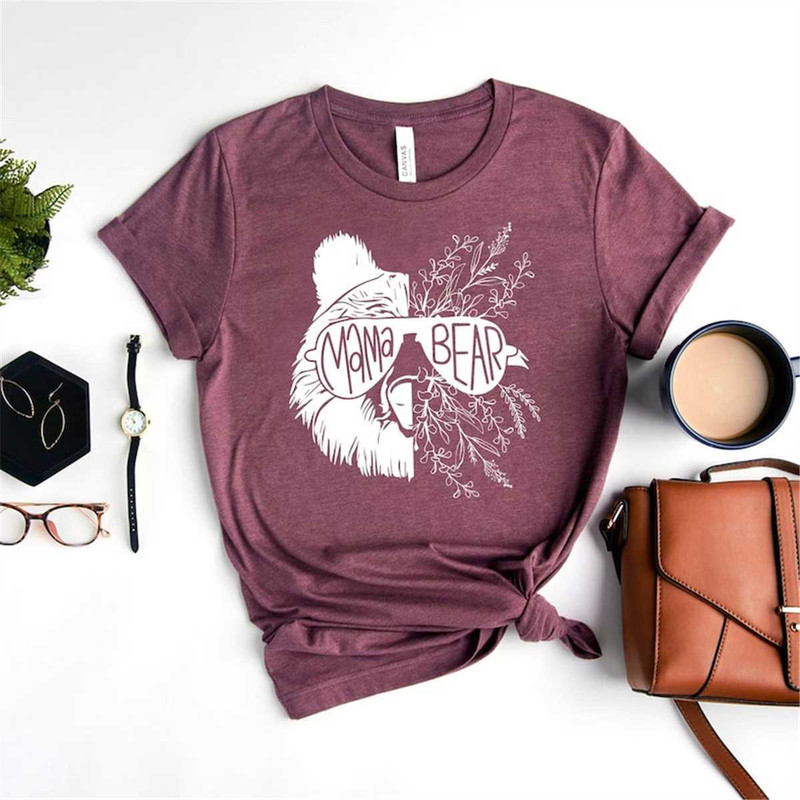 Cool Mama Bear Shirt, Mama Bear Sunglass T-Shirt, Momma Mama Bear Gift, Animal Nature Lover Shirt, Family Bear Shirt, Ne.jpg