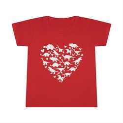 dinosaur heart toddler valentines day shirt, toddler t-shirt, kids valentines day shirt, heart shaped dinosaurs shirt