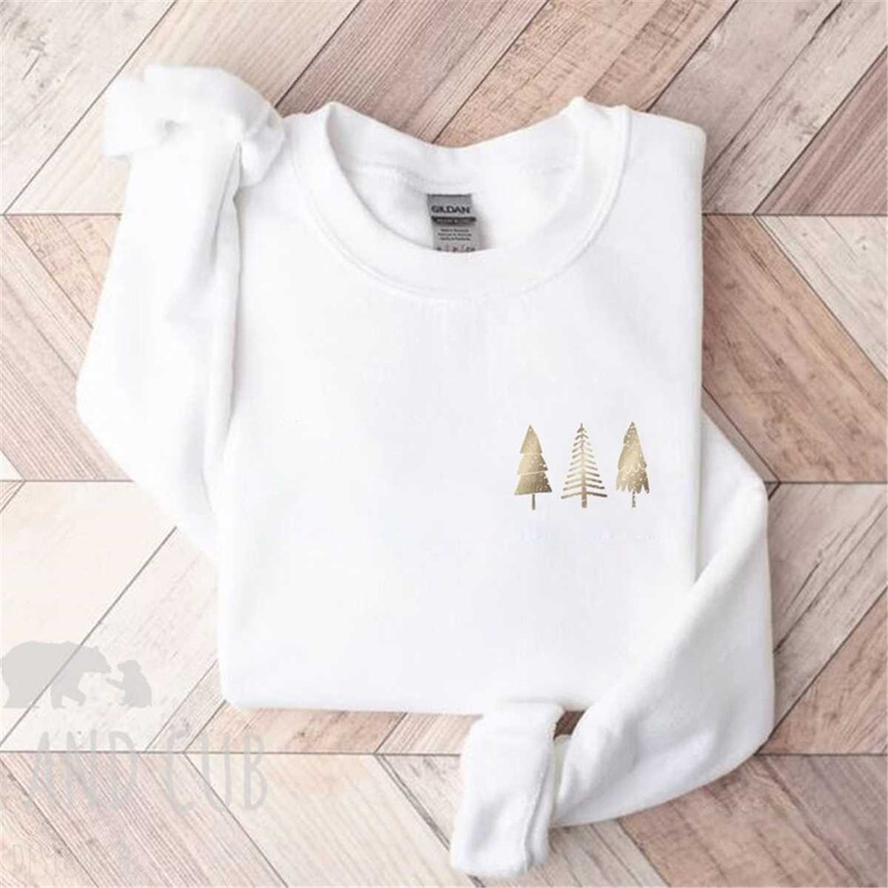 Distressed Christmas Trees Sweatshirt, Rustic Christmas Crewneck, Holiday Sweater, Women's Holiday Shirt, Christmas Shir.jpg