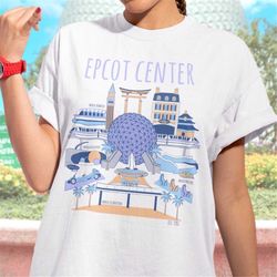 epcot center map illustration t-shirt