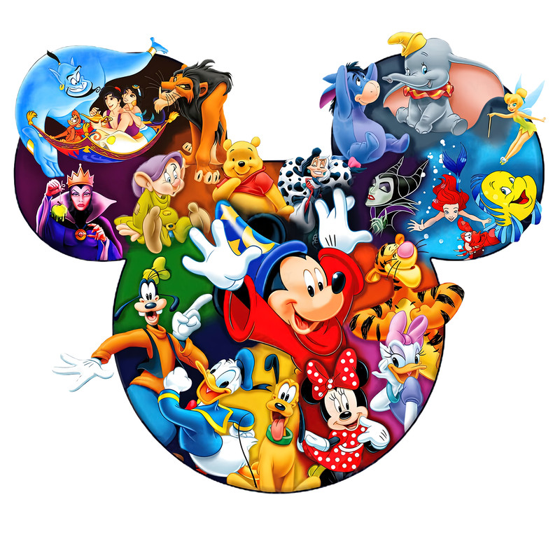 Cute Mouse Head Multi Character Png, Cartoon Characters Together Png, Instand Download.png