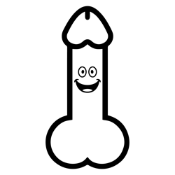 smiling penis svg, penis face svg. clip art, silhouette, sticker