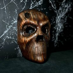 Scarecrow mask Death Face mask, Woody spirit mask, Masquerade Mask, Warrior mask, Burning Man, Wooden mask