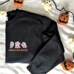 ghouls rule sweatshirt, ghouls just wanna have fun, witches sweater, halloween gift, funny halloween shirt, sisters swea