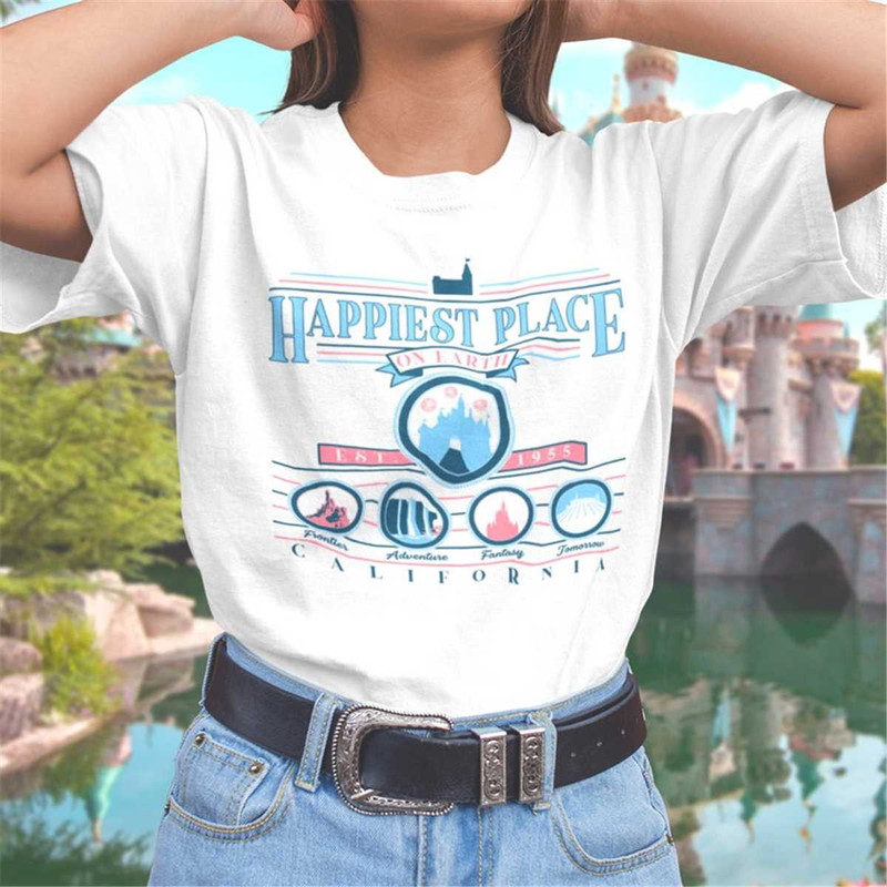 Happiest Place on Earth Colligate Vintage Style T-Shirt.jpg