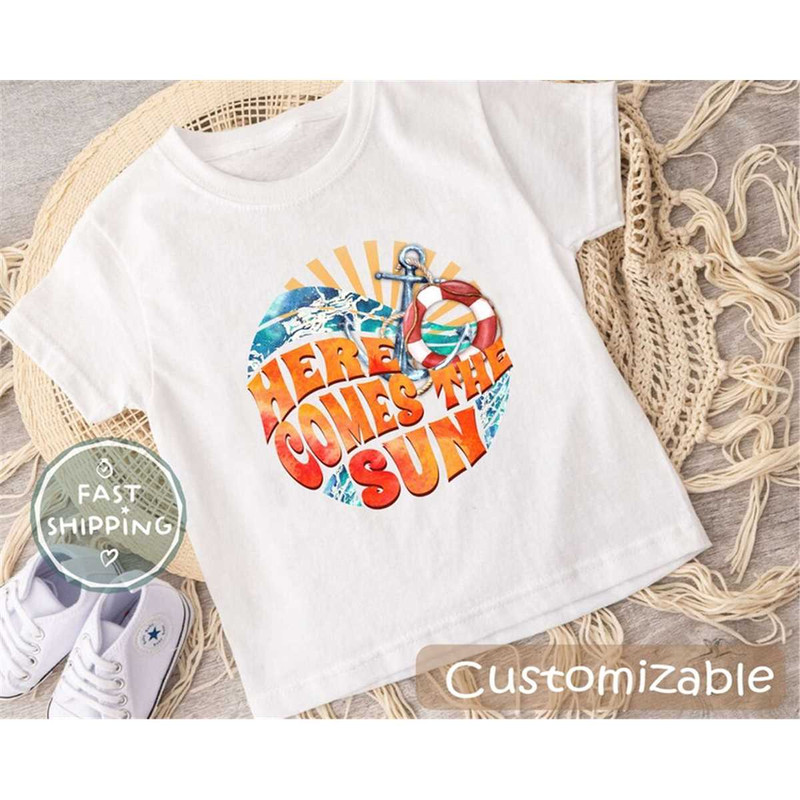 Here Comes The Sun Onesie, Summer Baby Bodysuit, Cute Beatles Onesie.jpg