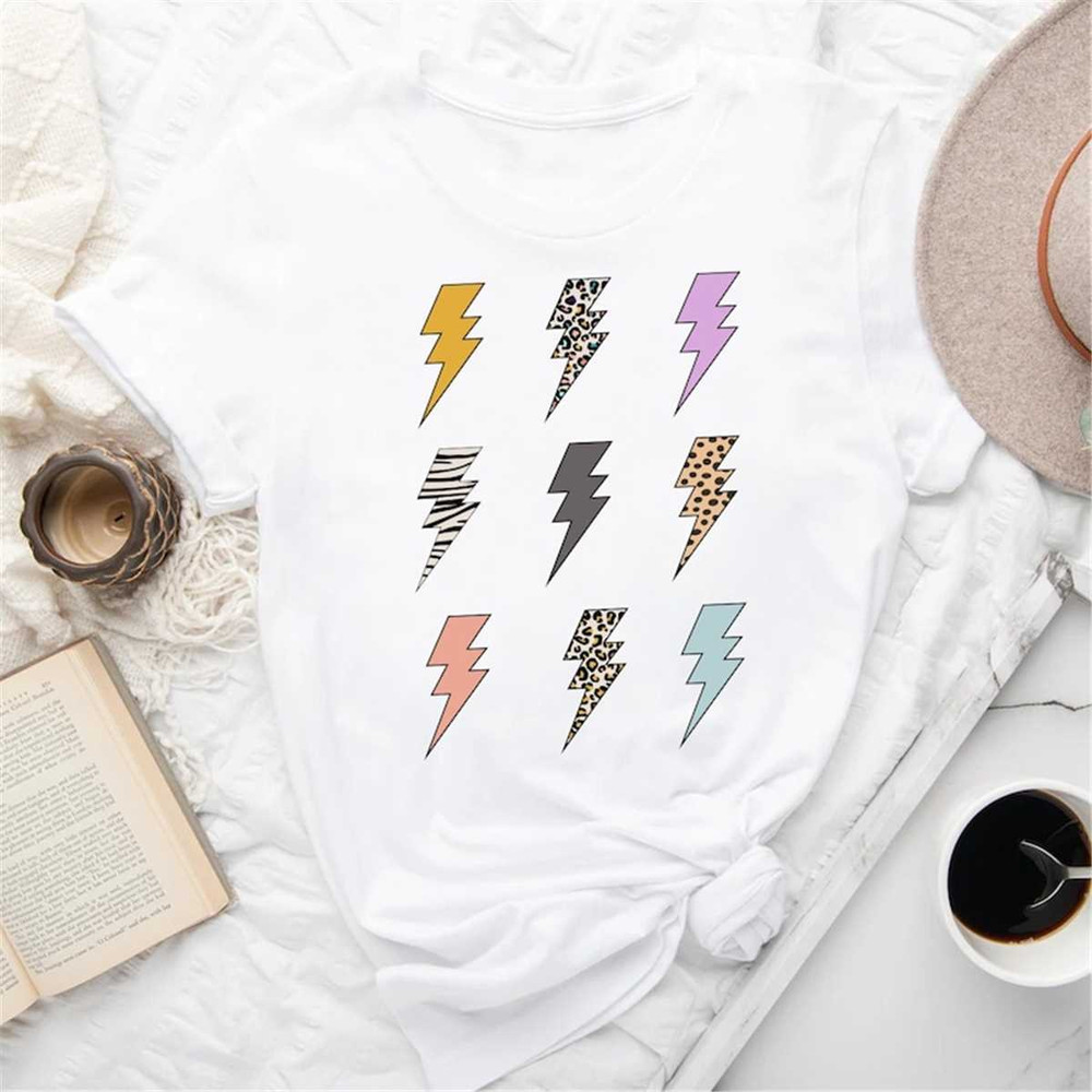 Lightning Bolt Shirt, Lightning Bolt Grid T-shirt,, Leopard Zebra Cheetah, Lightning Bolt T-shirt, Gifts for Women.jpg