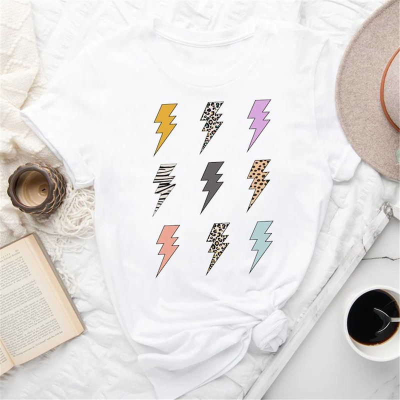 Lightning Bolt Shirt, Lightning Bolt Grid T-shirt,, Leopard Zebra Cheetah, Lightning Bolt T-shirt, Gifts for Women.jpg