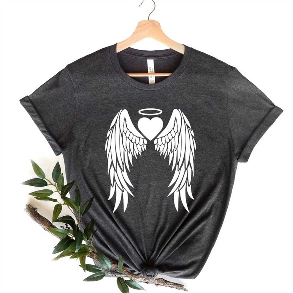 Love Angel Wings Shirt, Angel Wings Heart Shirt, Valentine Shirt, Valentines Day T-Shirt.jpg