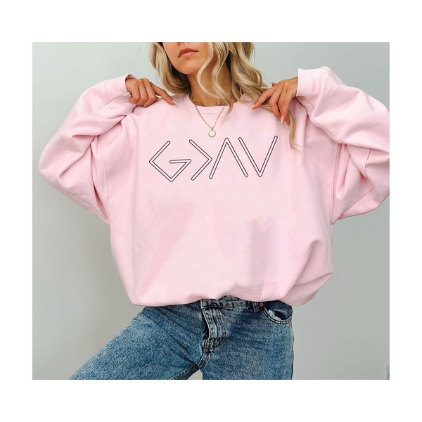 God is Greater Than the Highs and Lows Sweatshirt, Hoodie Bible Jesus Lover Gift Christian Shirt Bible Verse Sweatshirt.jpg