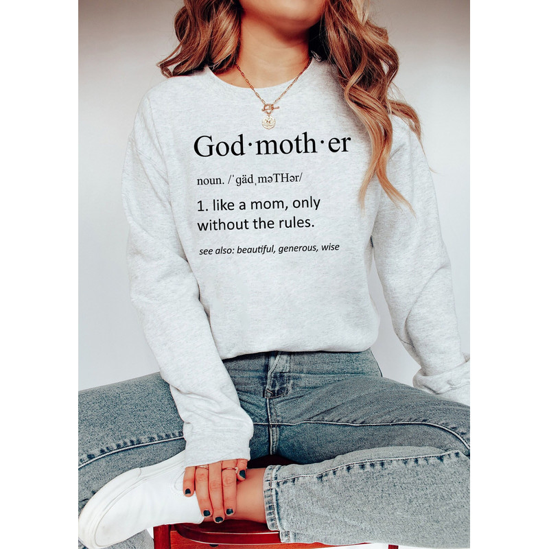 Godmother Noun Unisex T-Shirt, Godmother Sweatshirt - Godmother Gift - Gift For Godmother- Pregnancy Reveal Gift, Gift For Mom, Mother Day.jpg