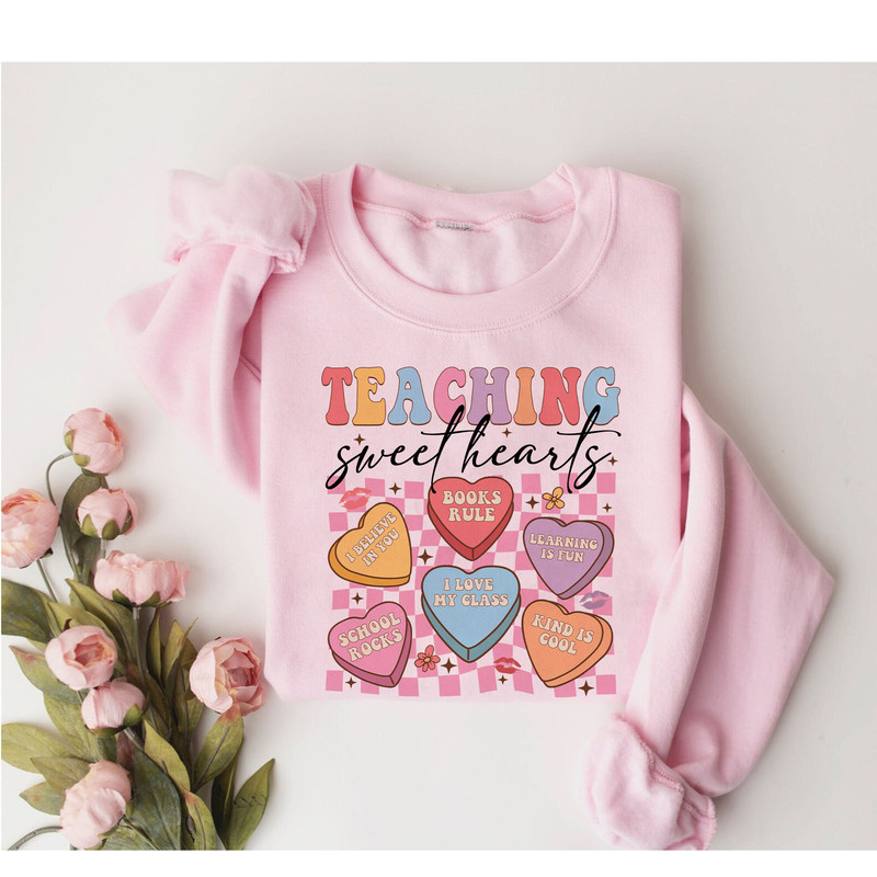 Teaching Sweet Hearts Shirt, Valentine Shirt for Women, Teacher Valentine Shirt, Teacher Shirts, Cute Retro Teacher Tee, Sped Teacher Shirt.jpg
