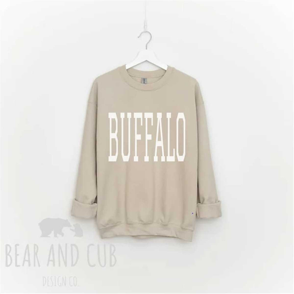 Oversized Buffalo Sweatshirt, Throwback Buffalo Crewneck Sweatshirt, Buffalo Gift, College Student Gift, Buffalo Shirt,.jpg