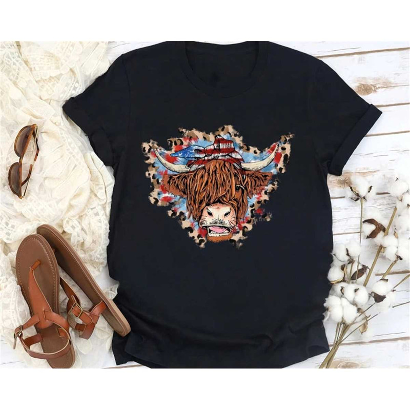 Ready To Press Shirt, American Cow Shirt, Cow Head Shirt, Country Shirt Western Shirt, Farm Life Shirt, 4th July T-Shirt.jpg