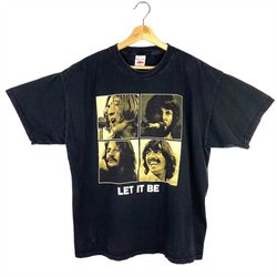 the beatles let it be album band t shirt black