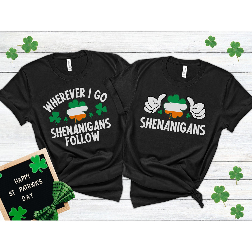 Best Friend Matching St Patricks Day Shirts, St Pattys Day Couple Outfit, Shenanigans Shirts, Ireland Girls Trip Shirts, Irish Pub Crawl Tee 2.jpg
