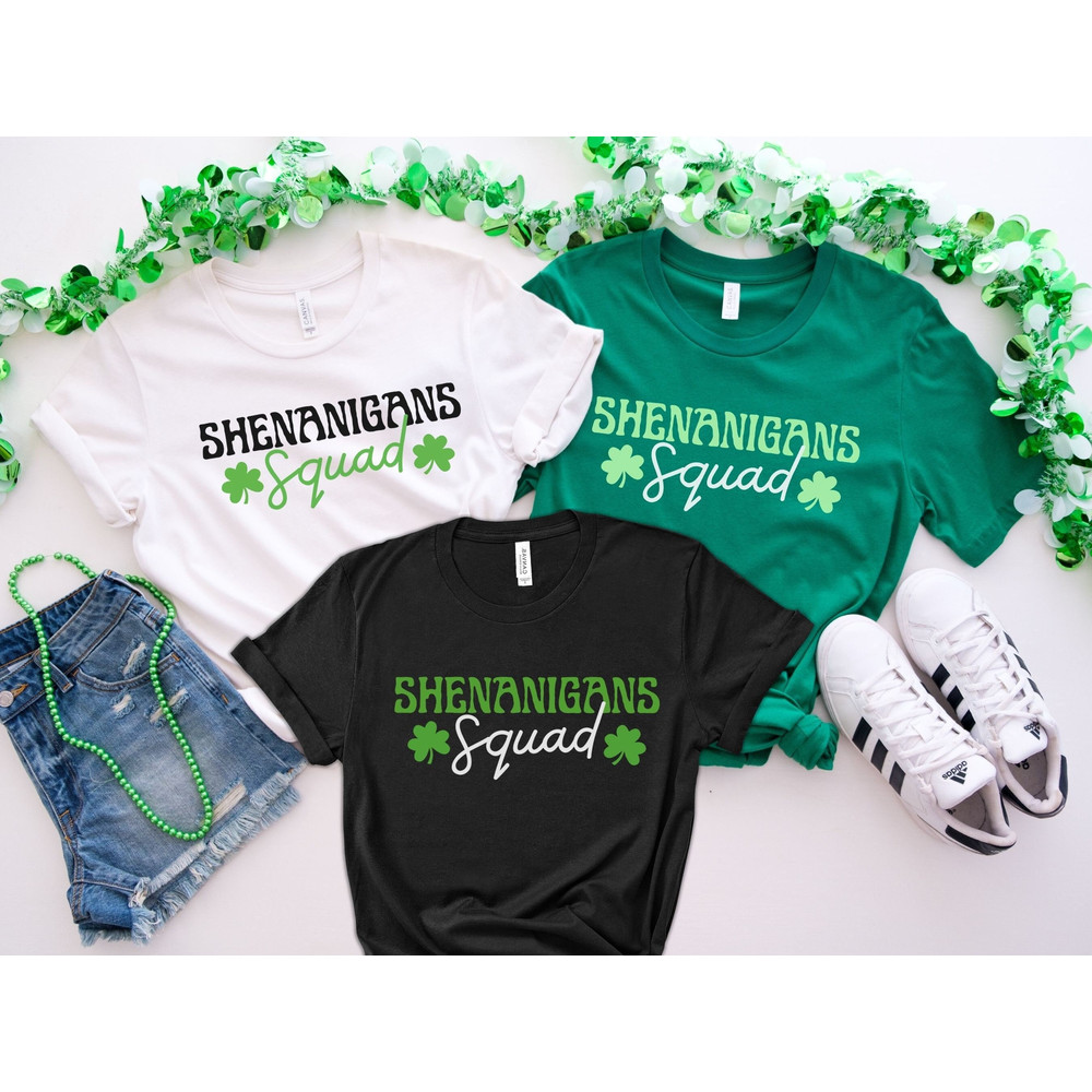 Funny St Patrick's Day Group Shirts, St Pattys Day Matching Shirts for Friend Group, Couples Saint Patricks Day Shirts 2023, Shenanigans Tee.jpg