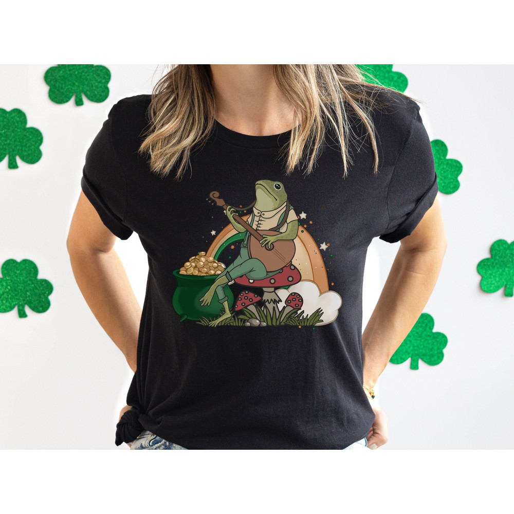 Funny St Patrick's Day Frog Shirts, Toddler Boy St Pattys Shirt Kids, Mom and Mini Outfits Saint Patrick's Day 2023, Rainbow Mushroom Shirt.jpg