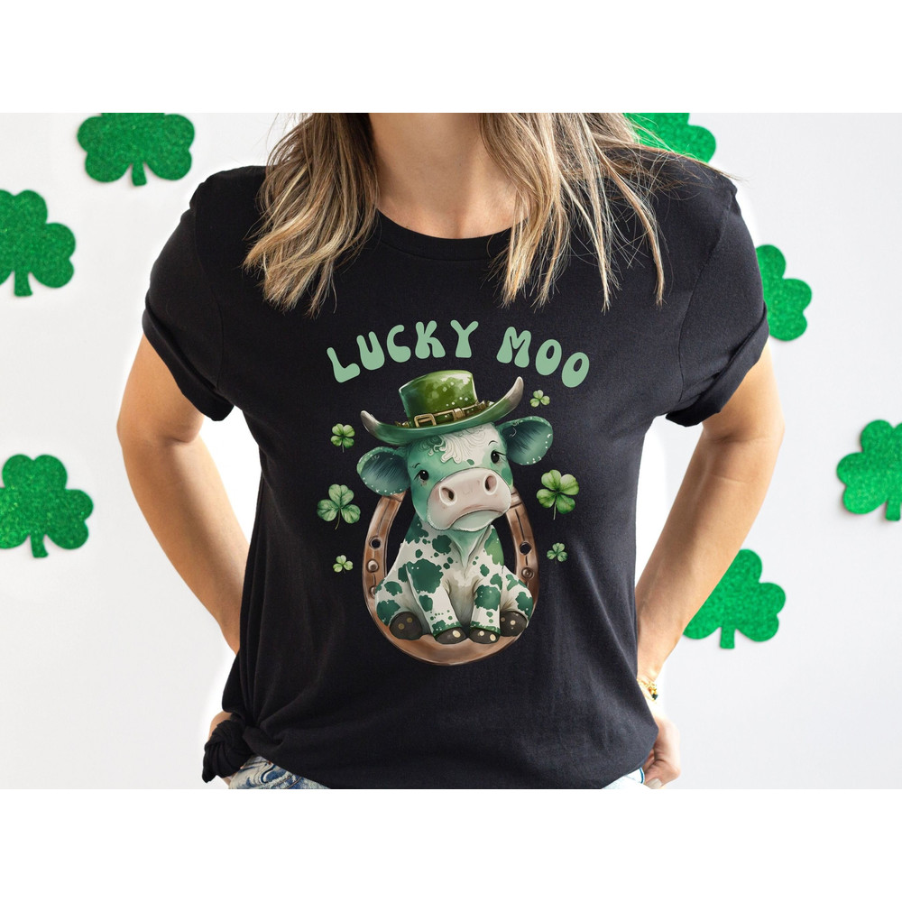 Funny St Patricks Day Cow Shirts, Cottagecore St Pattys Day Pun Shirt Women, Fairycore Saint Patrick's Day Party Outfit, Cow Themed Gifts.jpg