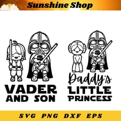darth vader and son svg, daddy's little princess svg