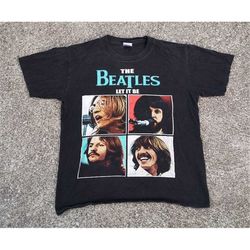 vintage  perfectly faded 2000s  the beatles let it be album t-shirt made in usa  medium