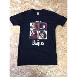 vintage 00s the beatles let it be printed t shirt double sided size medium