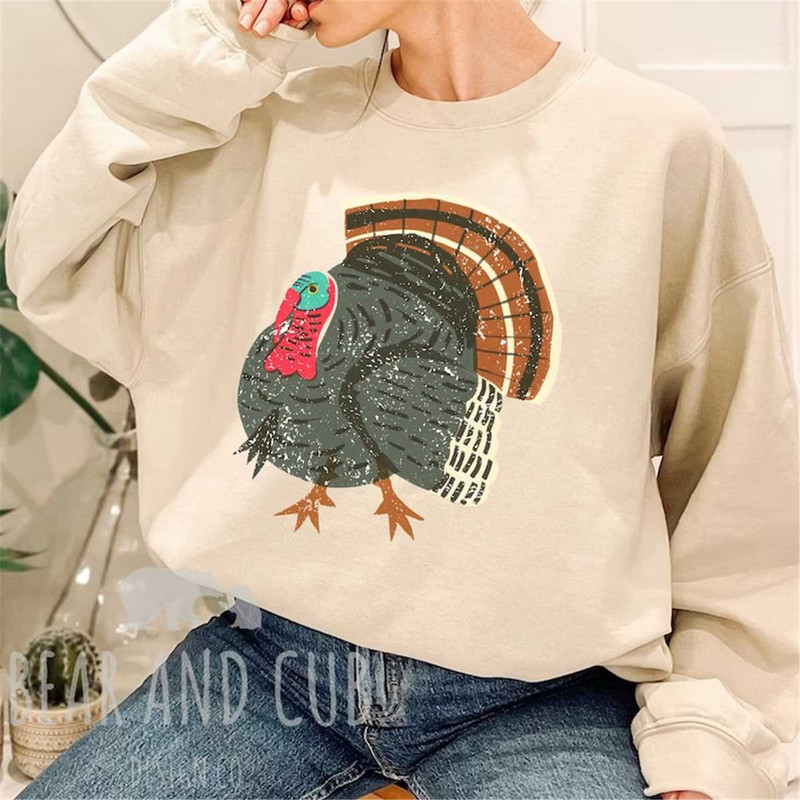 Vintage Style Turkey Sweatshirt, Grateful, Thanksgiving Sweatshirt, Women's Fall Sweatshirt, Men's Thanksgiving Sweatshi.jpg