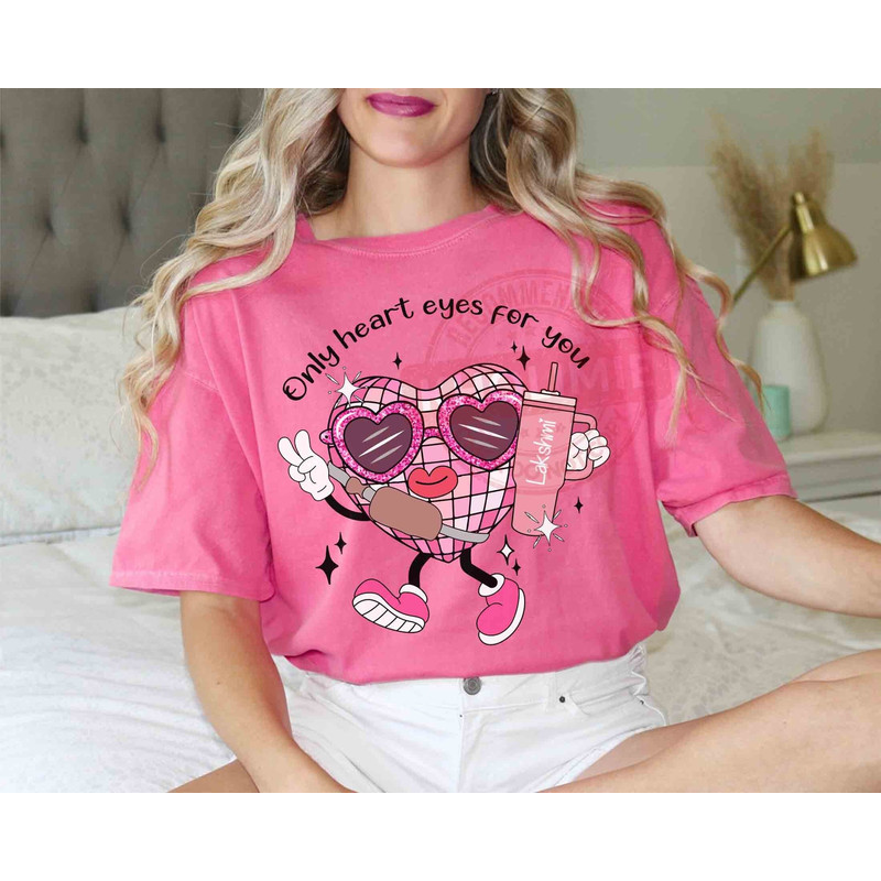 Personalized Retro Valentines Day Sweatshirt, Faux Glitter Shirt, Only Heart Eyes For You Shirt, Love Sweatshirt, Valentines Sweatshirt.jpg