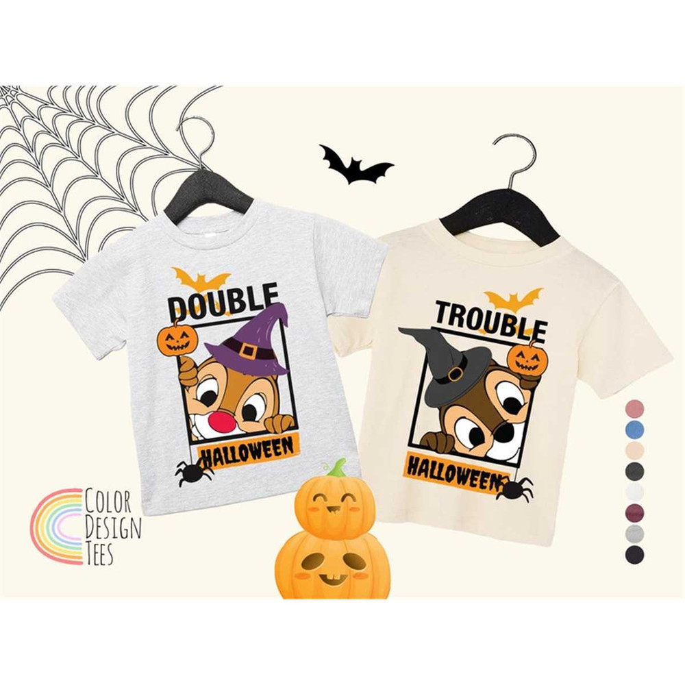 Chip and Dale Halloween shirt, Double Trouble Shirt, Disney Halloween Couple Shirts, Disney Vacation shirt, Sibling shi.jpg