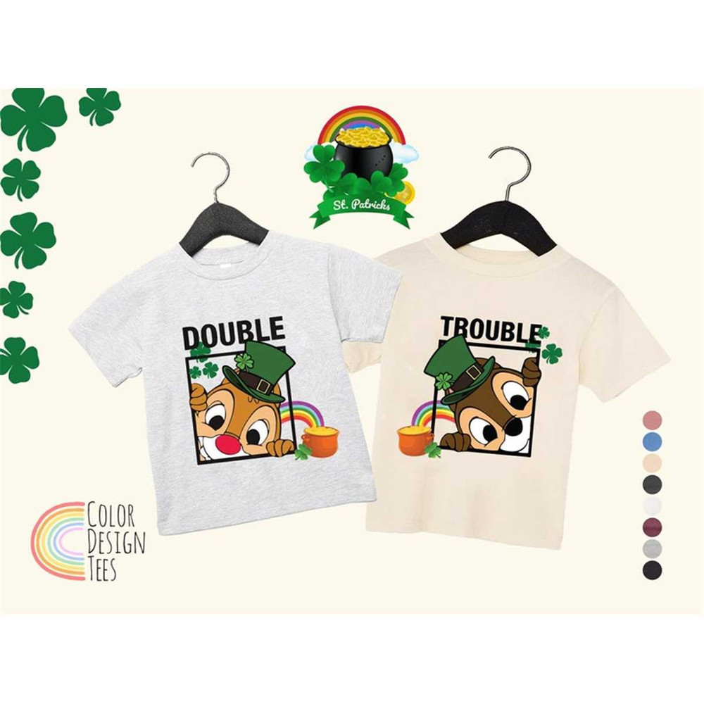 Chip and Dale St Patrick Day shirt, Double Trouble Shirt, Shamrock Shirt, Saint Patrick's Day Tee, Disney Vacation shirt.jpg