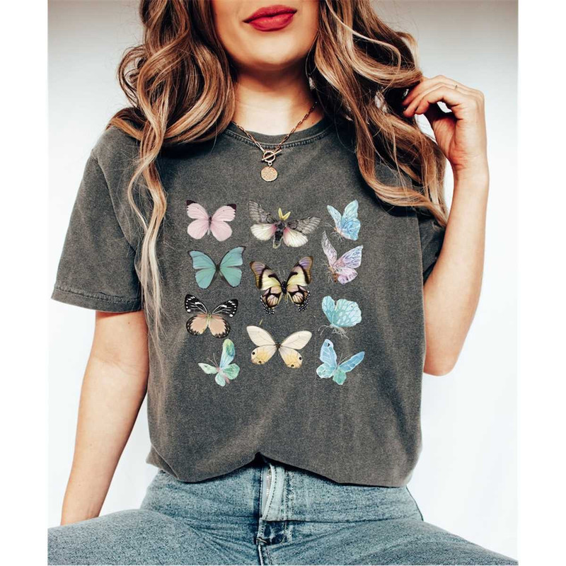 Comfort Colors Butterflies Shirt Gift For Nature Lover, Cute Butterfly Shirt, Trendy Insect Shirt, Butterfly Lover Shirt.jpg