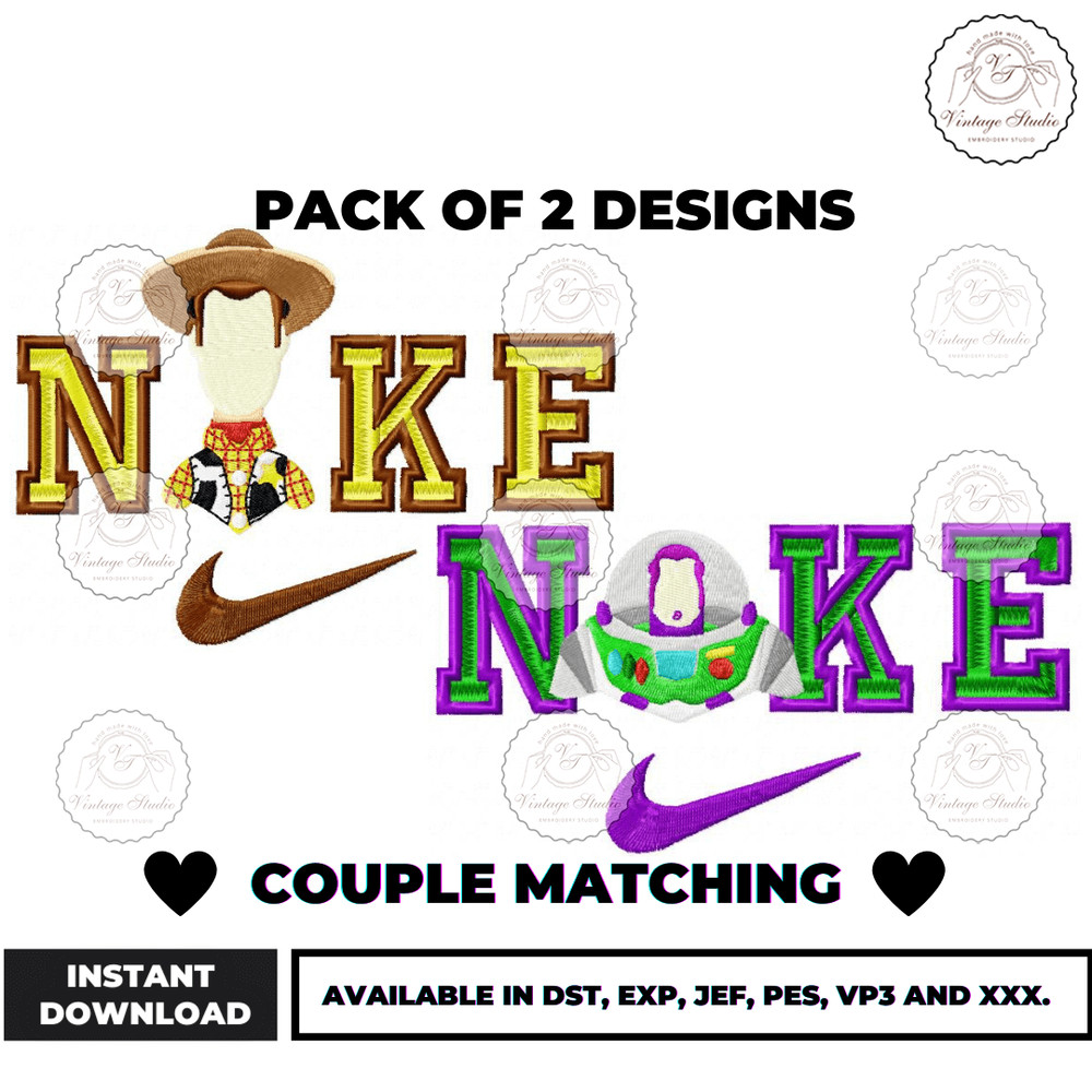 Toy Story Couple Embroidery Design - Embroidery Market.png