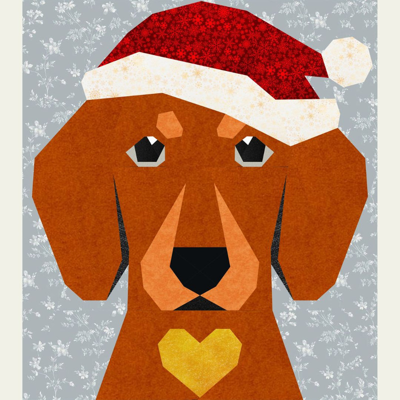 Christmas Dachshund Quilt Block Patterns 1 Pompon Top Rightleft 4 Versions With Variations 9