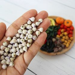 miniature garlic 1:12 miniature vegetables realistic miniatures food for dolls - dollhouse miniature