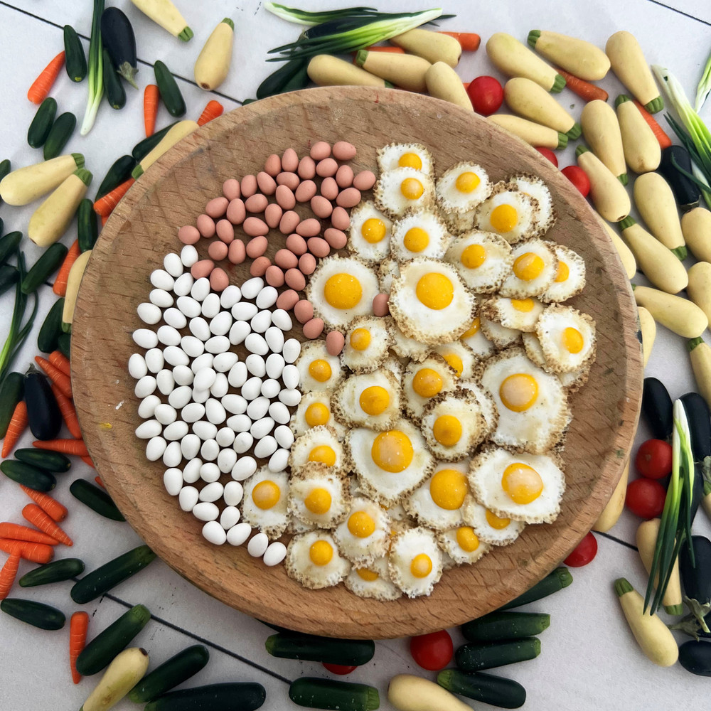 Miniature Eggs 16 Miniature Fried Egg Realistic Miniatures Food For Dolls Dollhouse Miniatures 4