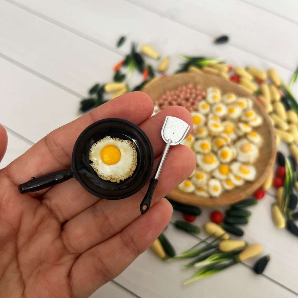 Miniature Eggs 16 Miniature Fried Egg Realistic Miniatures Food For Dolls Dollhouse Miniatures 6