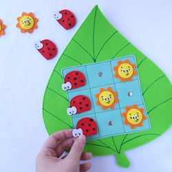 felt tic tac toe with magnets ladybugs felt sun, logic felt games educational felt games for children