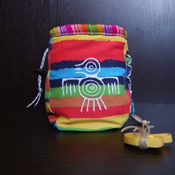 Chalk Bag for Climbing and Bouldering  Aztec drawings