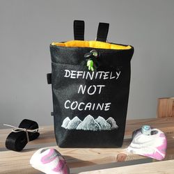 Chalk bag Not Cocaine for rock climbing and bouldering
