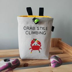 Prank chalk bag Crab style for rock climbing