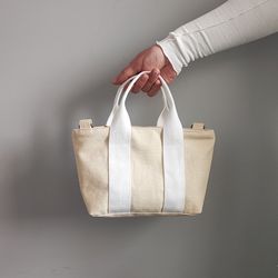 Women's Beige Eco Shoulder Bag Handmade