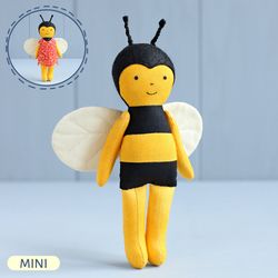 PDF Mini Bee Doll Sewing Pattern