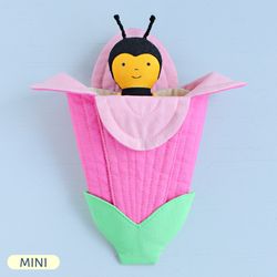 2 PDF Mini Bee and Flower Sleeping Bag Sewing Patterns Bundle